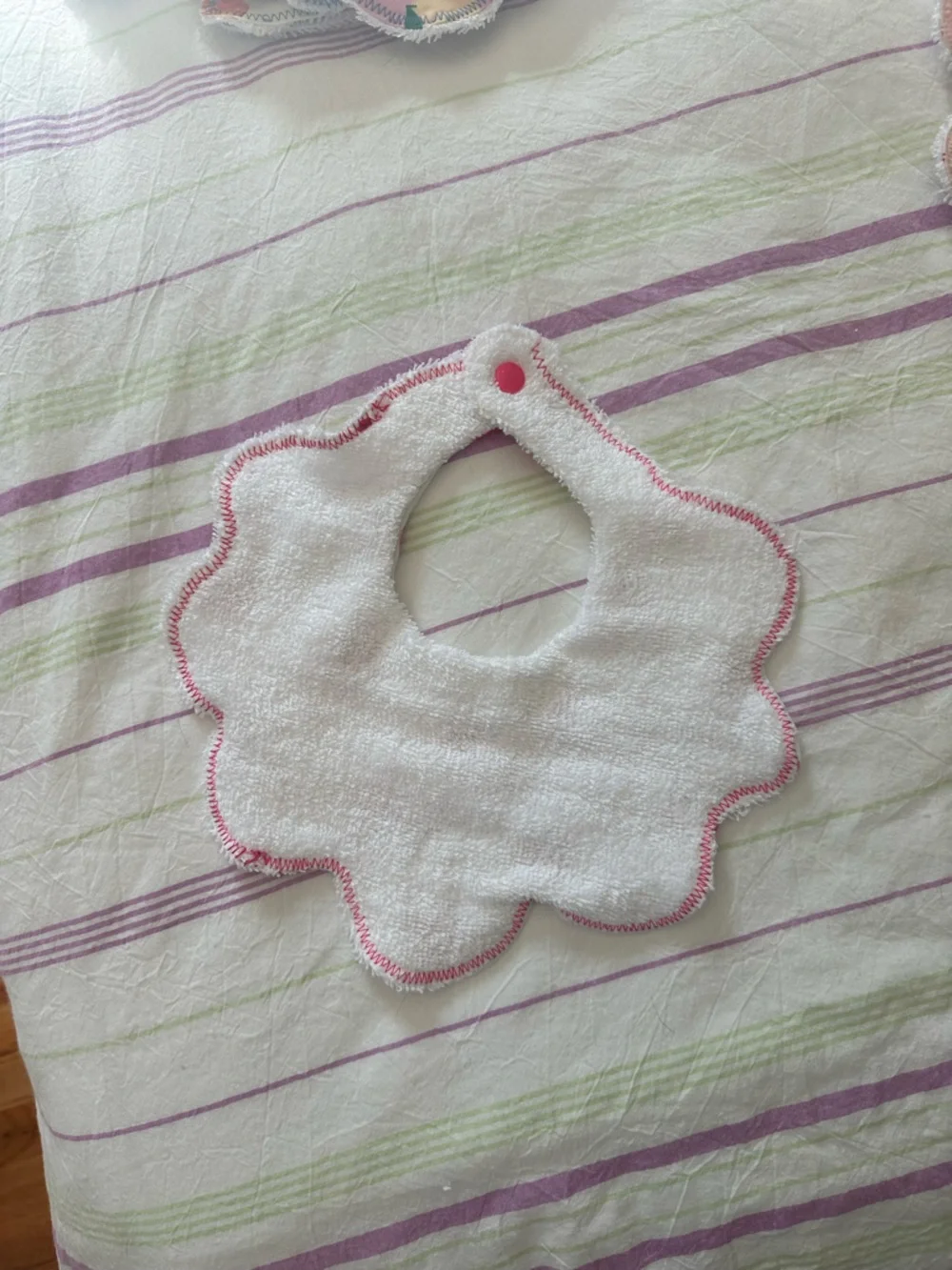 Baby Strawberry Print Cotton Bib - Pink